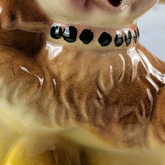 Vintage 50s/60s Brown Puppy Dog Ceramic Planter - Picture 7 of 9